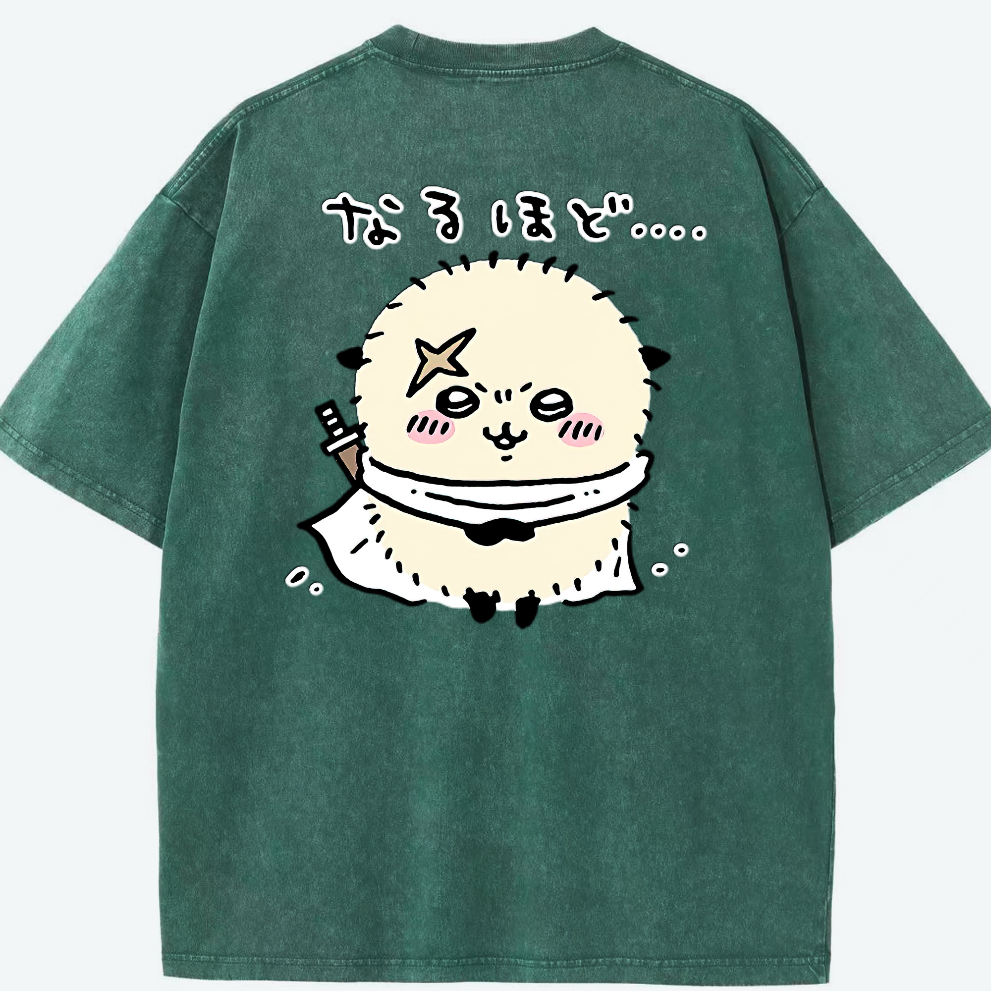 （画像用） ちいかわ ラッコ Chii-kawa Sea otter 綿100% ヴィンテージ風 半袖Tシャツ（背面プリント）